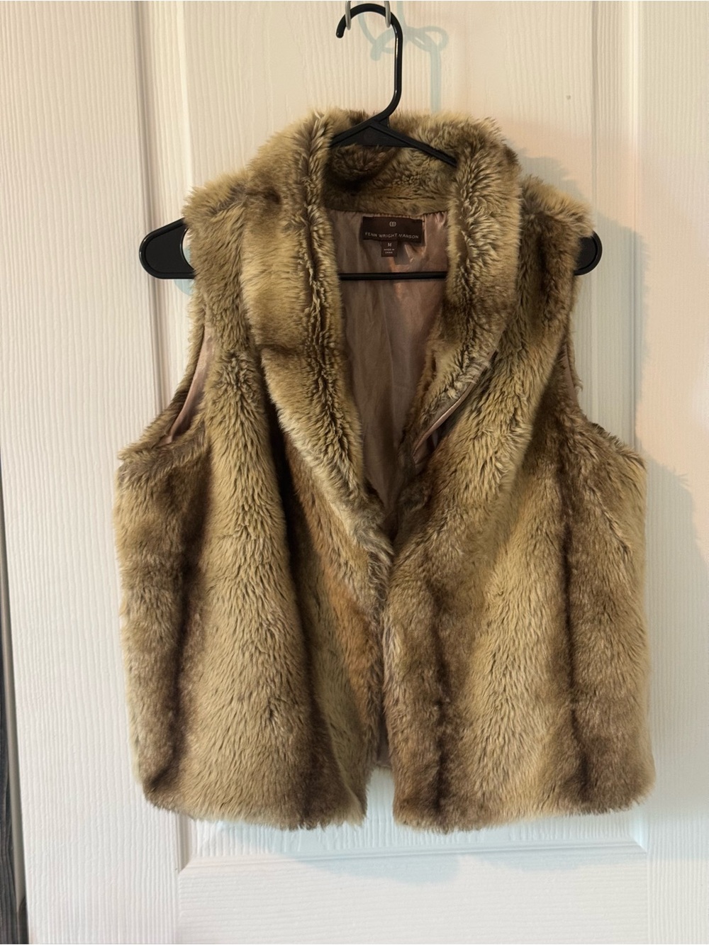 Fenn Wright Manson Girls Faux Fur Hooded Vest in Golden Brown